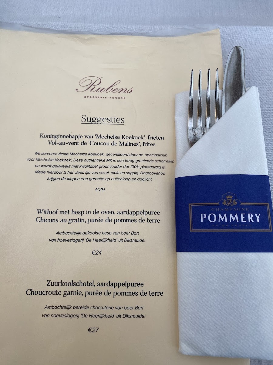 Menu - Rubens photo 6